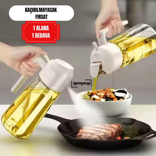 Spraycup® Çok Amaçlı Çift Fonksiyonlu Sprey ve Yağdanlık