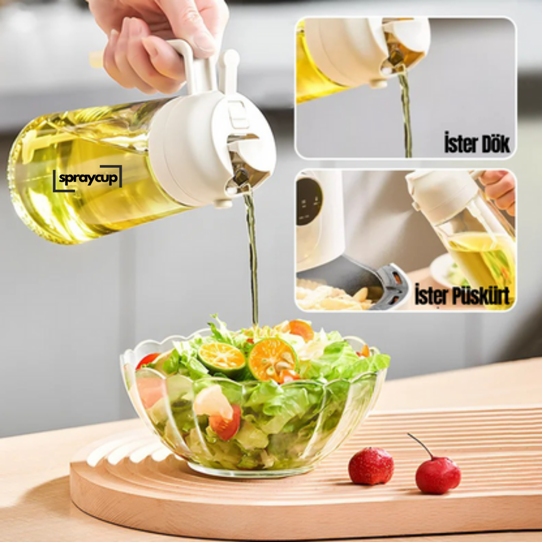 Spraycup® Çok Amaçlı Çift Fonksiyonlu Sprey ve Yağdanlık